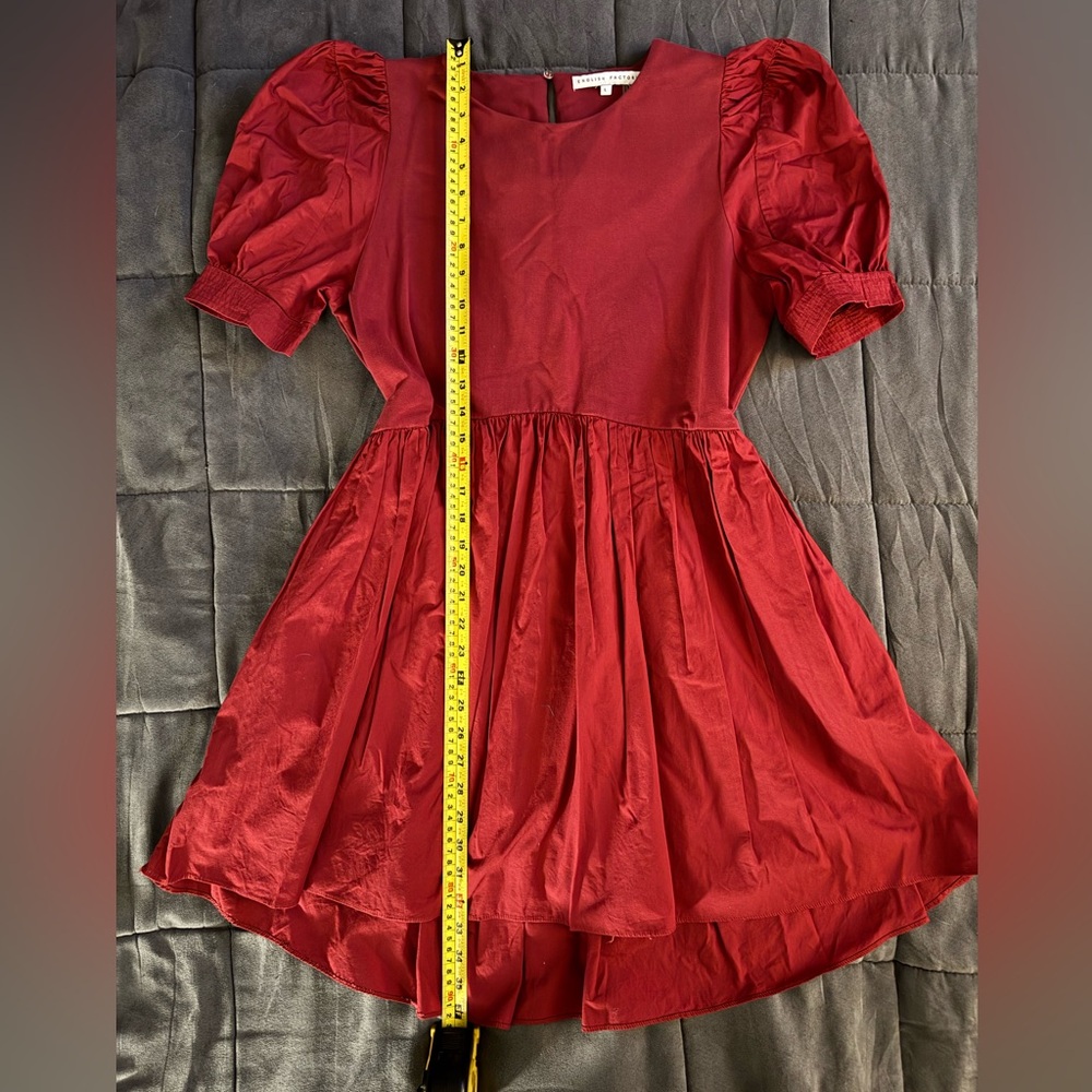 English Factory Elegant Red Mini A-Line Dress - Picture 3 of 7